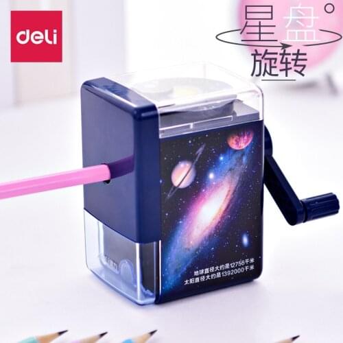 Deli Pencil Sharpener 5 Pcs High Quality Creative Starry Sky Manual Pencil Sharpeners School & Office Stationery Cute Kids Gift