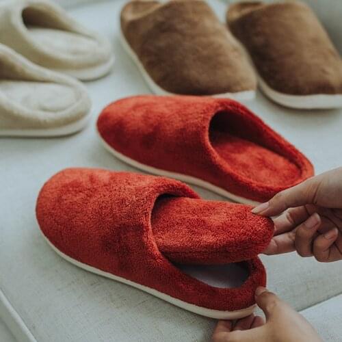 Japanese Style Home Warm Cotton Slippers Couples Indoor Thick Bottom Non-Slip Massage Wear-Resistant Mens Slippers Indoor
