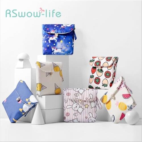 Travel Sanitary Napkin Storage Bag Portable Cartoon Sanitary Napkin Bag Cute Small Package Eco-friendly Sanitary Pad Pouch