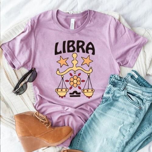 Vintage Style 80s Libra Print Graphic Cute T shirts For Ladies Short Sleeve Cotton Summer Casual Top O Neck Loose Aesthetic Tees