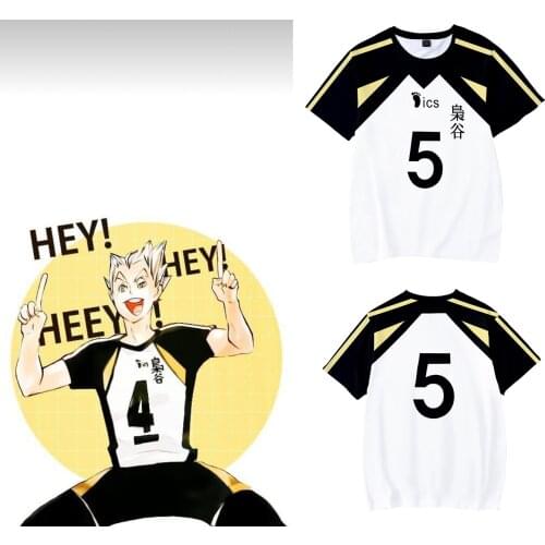 Haikyuu Bokuto Koutarou T-shirt Harajuku Cartoon Cosplay Short Sleeve Tee Men Fashion Volleyball Team Uniform Training Clothes