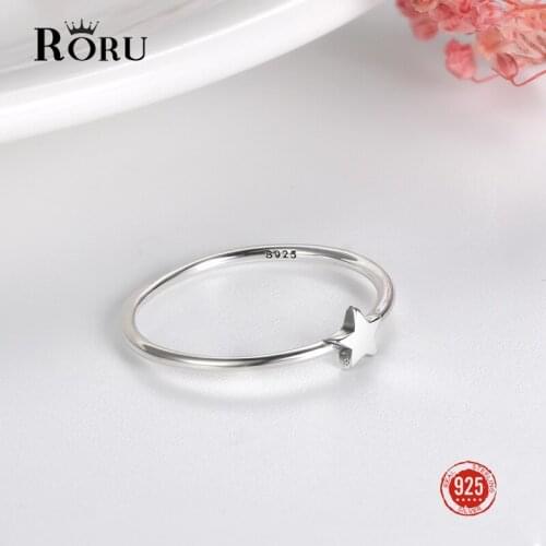 100% 925 Sterling Silver Rings Dainty Fashion Jewelry Minimalism Star Rings Fine Jewelry Party Rings Gift for Women