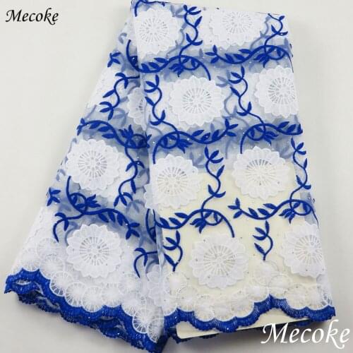Royal Blue African Lace fabric 2019 Hot swiss voile lace Eco-Friendly french cord Lace High Quality Nigerian mesh lace Fabric