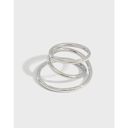 Minimalist 925 Sterling Silver 3 Layers Cross Rings For Women Fine Jewelry 2021,Fashion Woman Finger Ring Gold Color Accessories