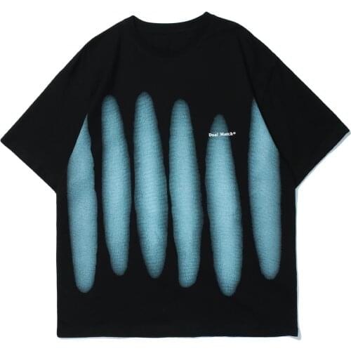 2021SS Hip Hop T-Shirt Men Element Graffiti Streetwear Summer Cotton Casual Top T-Shirt Harajuku Short Sleeve Clothing Black