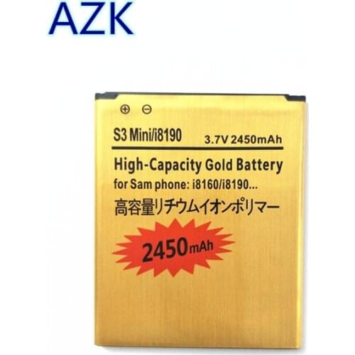 NEW Gold EB425161LU battery for Samsung Galaxy S3 Mini Battery i8190 i699 Ace 2 i8160 S7562 S7568 i8190N i739 S7560 S7580 phone