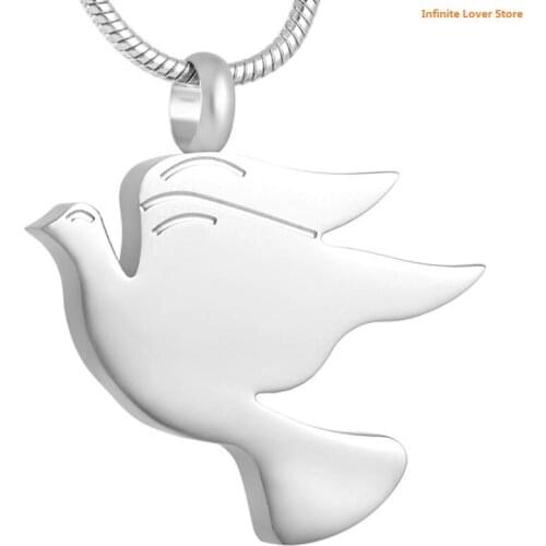 IJD8712 Peace Dove Stainless Steel Cremation Pendant Necklace Memory Ashes Keepsake Urn Necklace,Wholesale Cheap Pet Jewelry