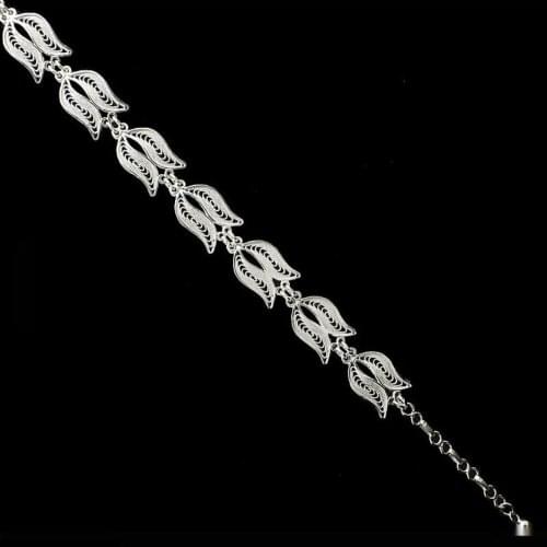 Silver Tulip Figured Filigree Lady Bracelet