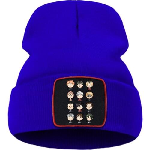 Haikyuu Characters Lovely Prints Beanie Caps Hip Hop Street Unisex Hats Casual Fashion Knitted Cap Creativity Comfortable Hat