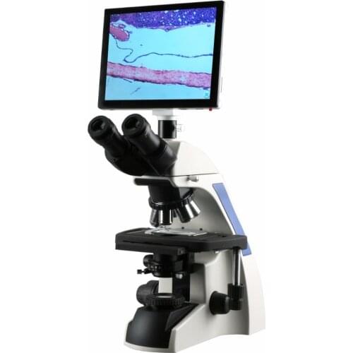 Compound Microscope-AmScope Supplies 40X-1000X Plan Infinity Laboratory Trinocular Compound Microscope with LCD Touch Pad Screen