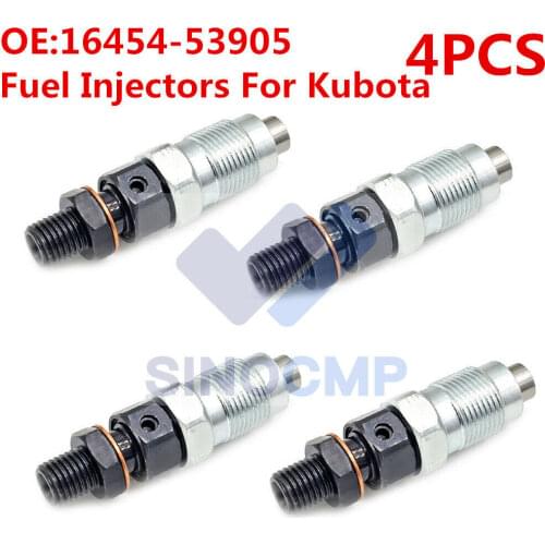 4pcs Fuel Injectors 16454-53905 for Kubota Engines V2203 V2003 V1903 D1703