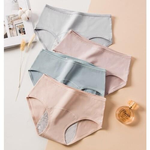 Women Panties Leak Proof Menstrual Panties Physiological Lady Breathable Seamless Cotton Girl Brief High Waist Lingerie Intimate