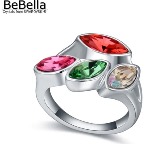 BeBella new 4 colors wheat crystal woman finger ring for party made with Austrian Crystals from Swarovski for Christmas gift
