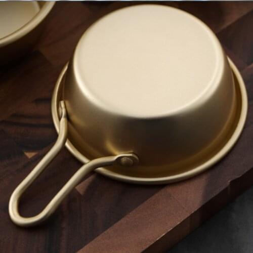 Gold Stainless Bowl Camping Hiking Picnic Bowl with Handle Outdoor Tableware Set 300ml/420ml