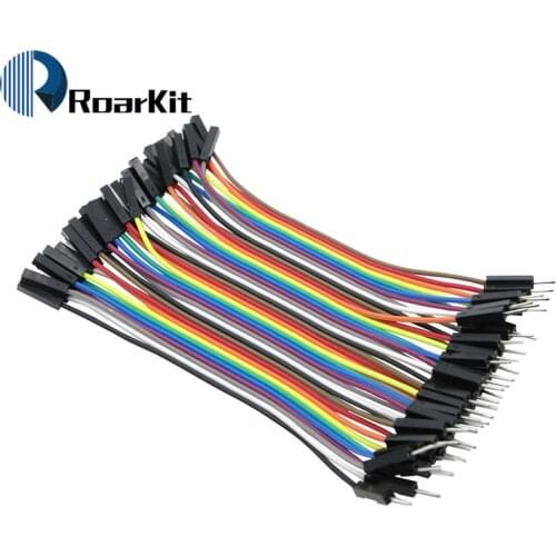 1lot =40pcs 10cm 2.54mm 1pin 1p-1p male to female jumper wire Dupont Ribbon Cable for arduino