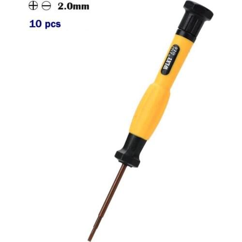 10pcs/ lot) 2.0mm Slotted Phillips Screwdriver Magnetic Tip Laptop Phone Repair Tool Screw Driver Hand Tool Flat Screwdrivers