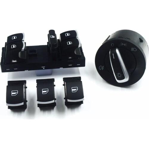 100% new! Power Headlight Fog Lamp Switch Window Switch For Volkswagen VW jetta mk5 golf 5 6 tiguan passat b6 CC Touran Caddy