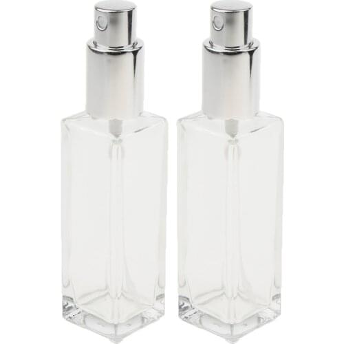 2x Portable Travel Glass Refillable Perfume Bottle Spray Container