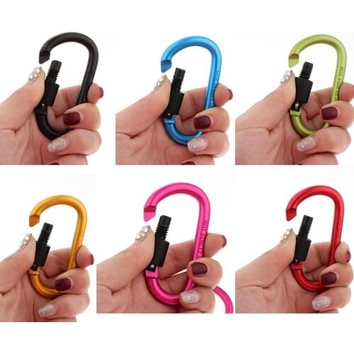4pcs Carabiner Aluminum Alloy Locking Clip Camping Snap Hook Keychain Tool