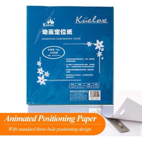 Kuelox 200 Sheets Animation Positioning Paper Tough Smooth Stable 3 Hole Positioning Design Good Transparency School Stationery