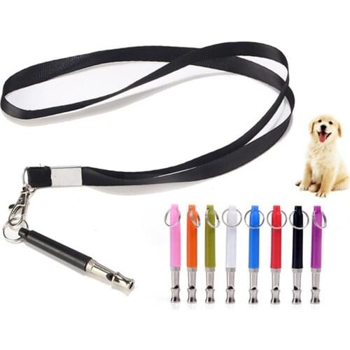 Dog Training Obedience Black Whistle with Rope Ultrasonic Supersonic Sound Pitch Quiet Training Cat Whistles Pet Supplies