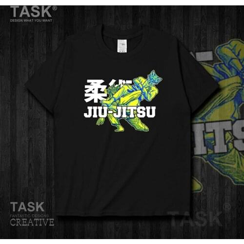 Brazil Jiu Jitsu Fox Animal Illustration Printed T-Shirt Summer Cotton Short Sleeve O-Neck Mens T Shirt New S-3XL