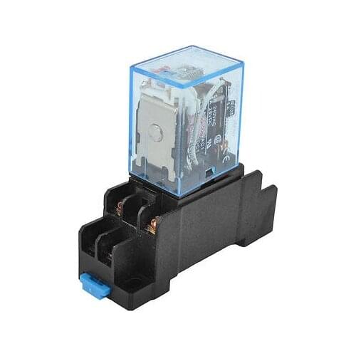 AC 220V-240V Coil 4PDT Power Relay MY2N-J l 5A 8 Pin Socket Base