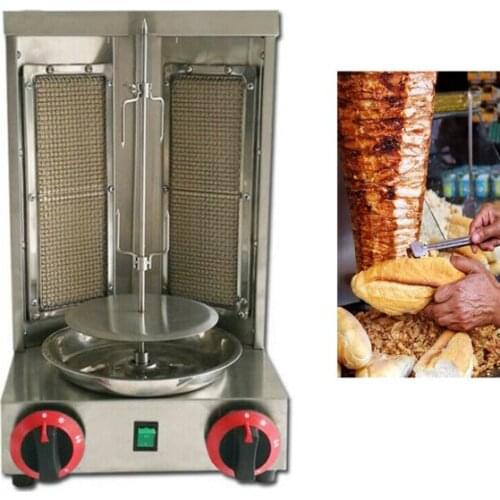 Commercial 2 Burner Shawarma BBQ Meat Machine Vertical Kebab infrared rotating barbecue Gas Grill Middle East Rotisserie