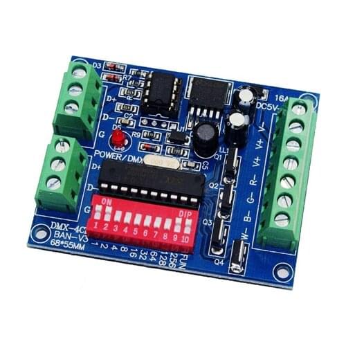 LED DMX512 Constant Voltage Plate Common Wiring Controller WS-DMX-4CH-BAN-V3 Current Device DC5V-24V