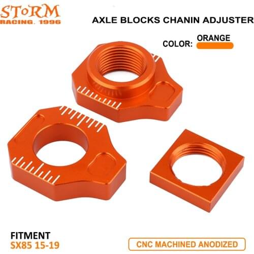 Motorcycle CNC Orange Axle Block Chain Adjuster For KTM SX85 FREERIDE250F FREERIDE250R FREERIDE350 FREERIDE 250F 250R 350