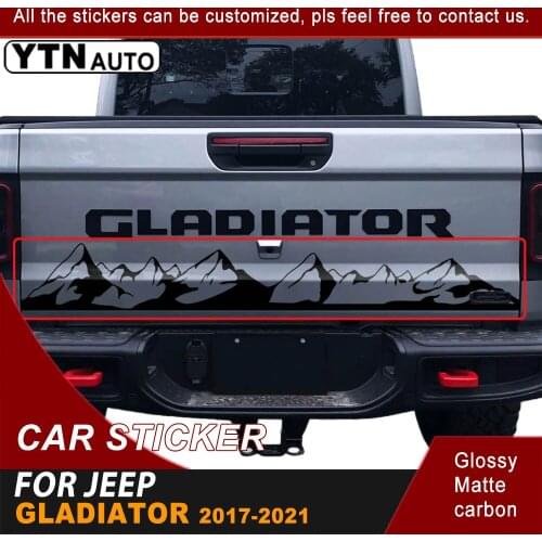 1Piece Car Decals Moutains Graphic Vinyl Tail Gate Car Stickers Customized Fit For Jeep Gladiator 2017 2018 2019 2020 2021