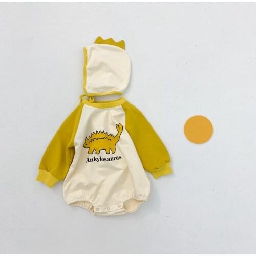 Newborn Baby Spring Summer Clothes Dinosour Carton Cap+Bodysuit Kids Party New Year Dropshipping Boy Girl Clothes Infant Outfits