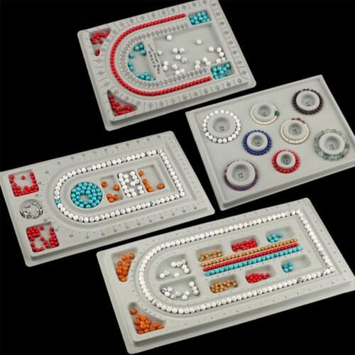 Tray DIY Bead Board Jewelry Necklace Beading Flocked Craft Tool Lady Plate DIY Tool Necklace Design Plate Beaded Design Desk Cra