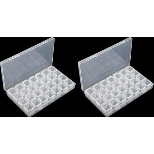 ARMYQZ 28 grid transparent plastic tool box for inlaid diamonds, bead storage box