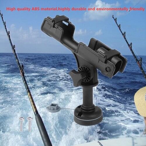 360 Adjustable Removable Fishing Rod Pole Holder Rack Rest ABS Kayak Boat Support Boat Fishing Tackle Accessories Pole Bracket