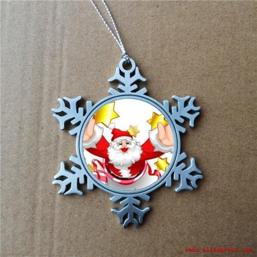 Sublimation snowflake shape christmas pendant ornaments with rope hot transfer printing blank consumables 10pcs/lot