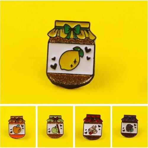 Cartoon Fruit Bottle Badge Bottle Pins for Man and Women Lapel Hat/bag Enamel Pins Denim Jacket Oil Drop Brooches