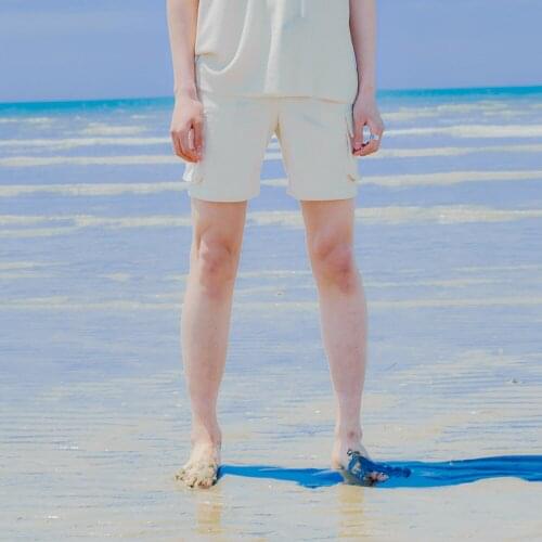 Mens tooling shorts for summer wear Korean fashion thin linen loose large fashion brand pants casual function Capris