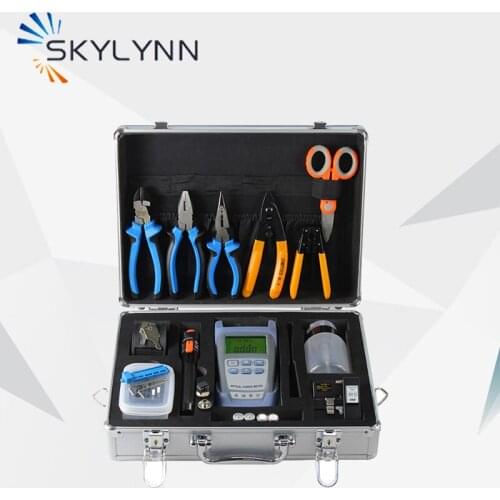 Skylynn Toolkit , Hot Sale FTTH Splicing Tool Box With Fiber cleaver and Power Meter VFL Stripper