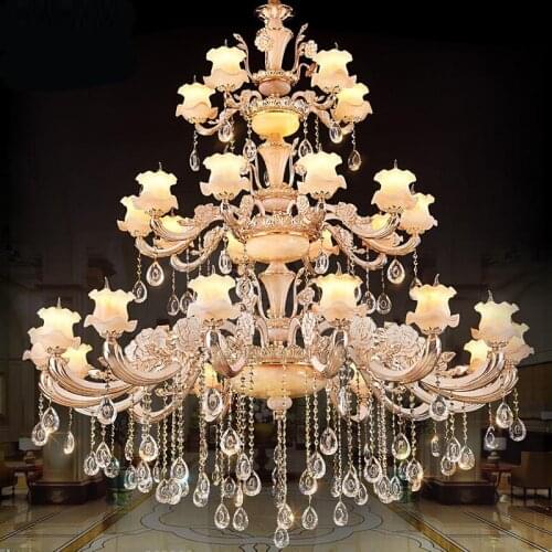 Living Room Lighting Lamp Large Crystal Chandelier Gold Crystal Chandelier Decorative Lamps Staircase Crystal Light luxury Lamp