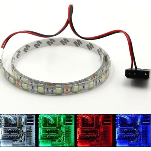 50/100/120/200cm 5050 SMD LED Strip Light Full Kit for PC Computer Case SATA power supply interface Background Light white red