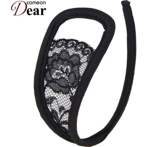 Comeondear Lace G-String Thong Black Crocet Sheer Erotic Panties Floral Comfortable G-Strings Bielizna Damska Sexy Brief Sets