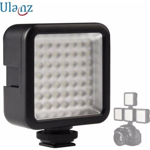 Ultra Bright 49 LED Video Light with 3 Hot Shoe Dimmable Portable High Power Panel Video Light for Canon Nikon SONY Smartphone