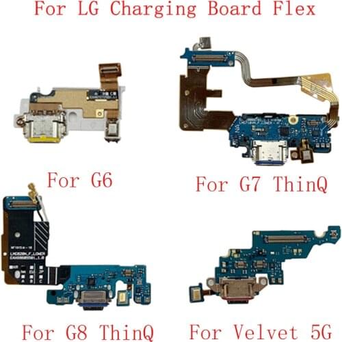 USB Charging Dock Port Connector Board Parts Flex Cable For LG G5 G6 G7 ThinQ G8 ThinQ Velvet 5G G8S ThinQ Replacement Part
