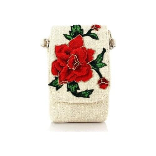 Fashion national string appliques women mini shopping handbags!Nice floral lady Hasp shoulder&crossbody bag All-match canvas bag