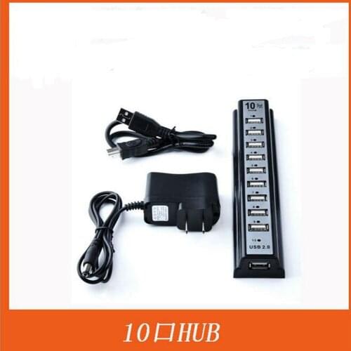 10 Port Hi-speed Usb 2.0 Hub + Power Computer Peripherals Supply Adapter With Usb Cable For Pc Laptop Computer Notebook