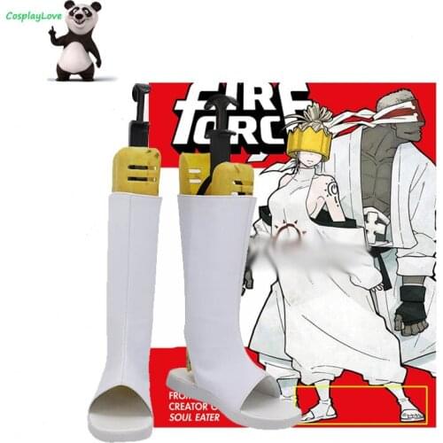 Fire Force Enen No Shouboutai Haumea White Shoes Cosplay Long Boots Newest Custom Hand Made For Halloween Christmas