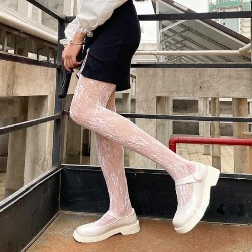 Womens Anti-hook Tights Fishnet High Body Stockings Net Celebrity Sexy Pantyhose White Loli Style Hosiery shengrenmei Collants