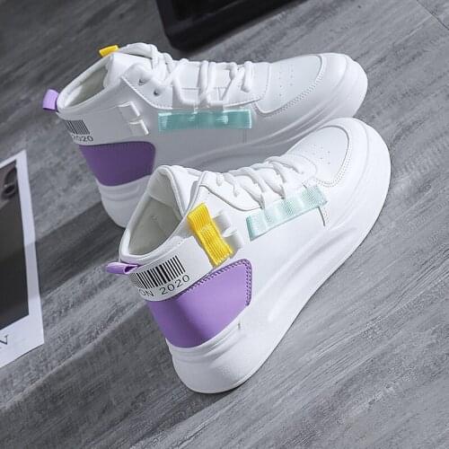 Tenis Feminino 2021 Sneakers for Women High Top Woman Leather Breathable Casual Shoes Lace Up Tennis Female Sport Ladies Mujer