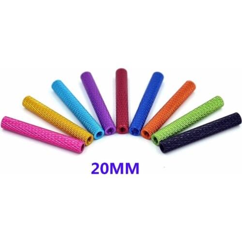 10Pcs Corn Grain Textured Aluminum alloy M3 Pillar M3*20mm Spacers Tubes for Quadcopter Multicopter Blue Textured colum